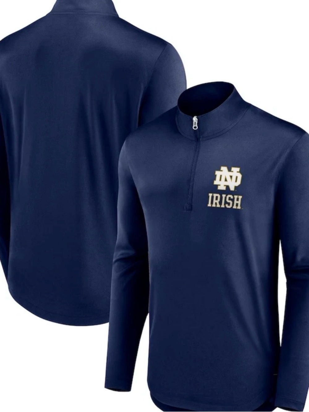 Fanatics Notre Dame Irish Quarter-Zip Performance Pullover Size XL